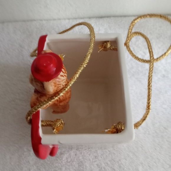 Vintage Ceramic Gift Bag Box W  Bear & Hearts w Sayings Valentine Day  AS IS - Picture 7 of 11